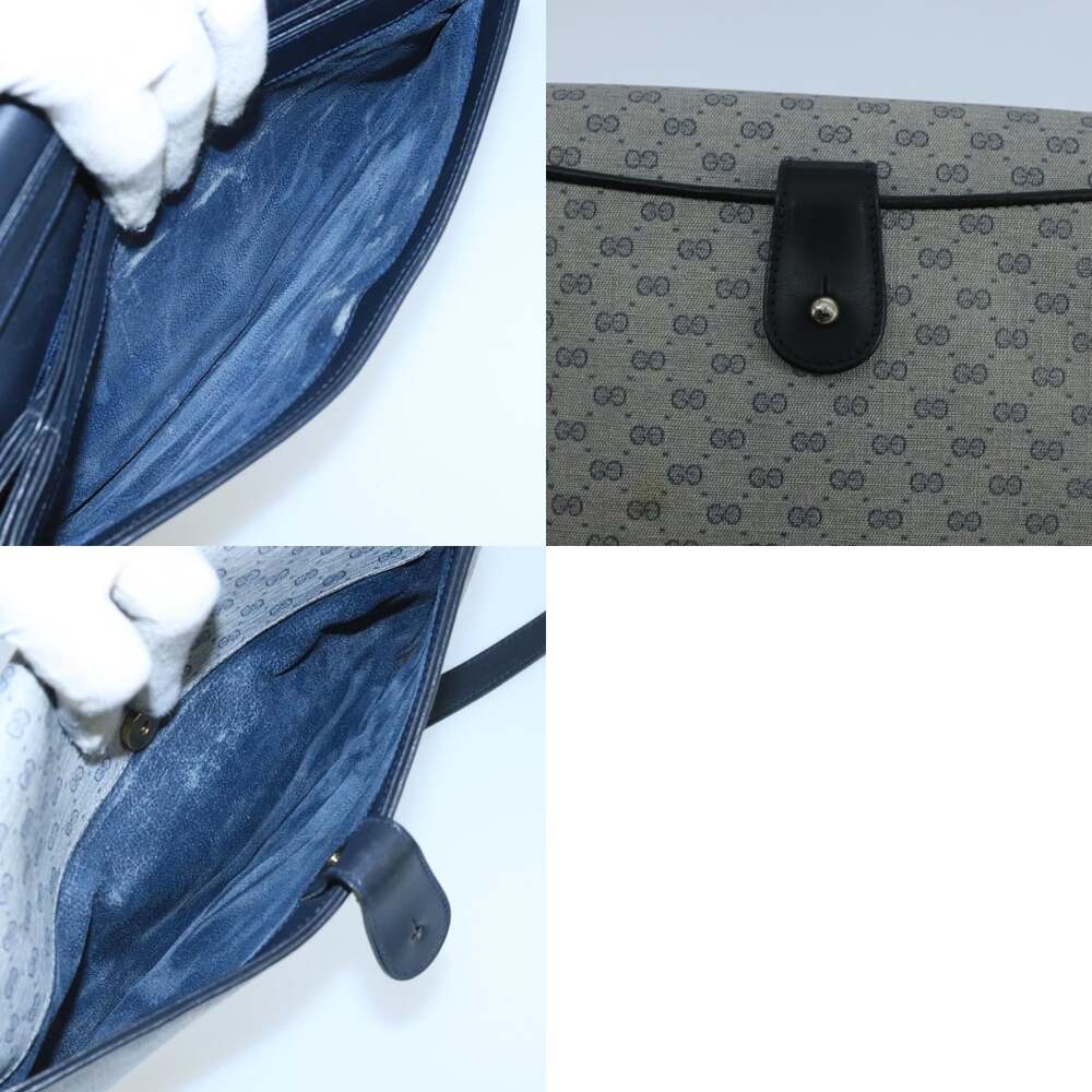 GUCCI Micro GG Supreme Shoulder Bag Pvc Navy Gold - Picture 13 of 13